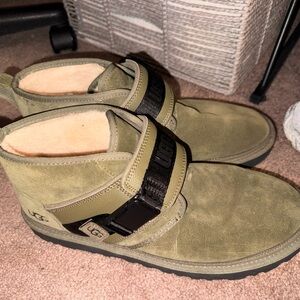 UGG Men's Green Suede Strap Boots